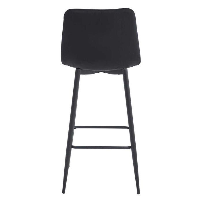 Scaun de bucatarie/bar, Artool, Pozza, catifea neagra, picioare metal negru, 43x35x104 cm