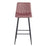 Scaun de bucatarie/bar, Artool, Pozza, catifea roz, picioare metal negru, 43x35x104 cm