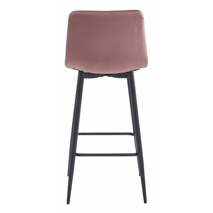 Scaun de bucatarie/bar, Artool, Pozza, catifea roz, picioare metal negru, 43x35x104 cm
