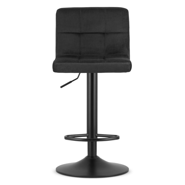 Scaun de bucatarie/bar, Artool, Prot, rotativ, catifea neagra, picior metal negru, 41x44x87.5-108 cm
