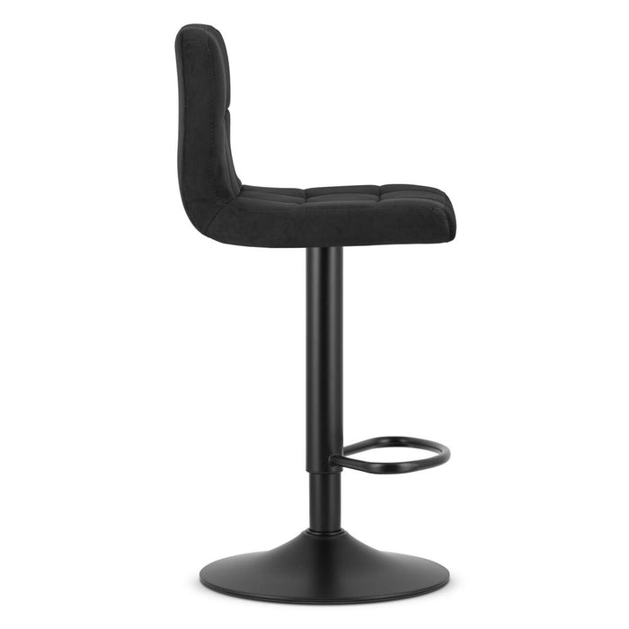 Scaun de bucatarie/bar, Artool, Prot, rotativ, catifea neagra, picior metal negru, 41x44x87.5-108 cm