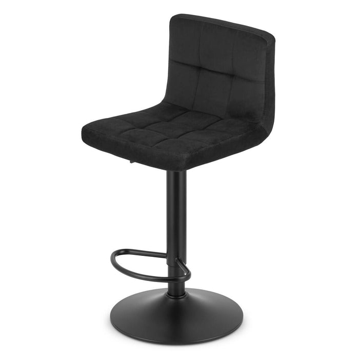 Scaun de bucatarie/bar, Artool, Prot, rotativ, catifea neagra, picior metal negru, 41x44x87.5-108 cm