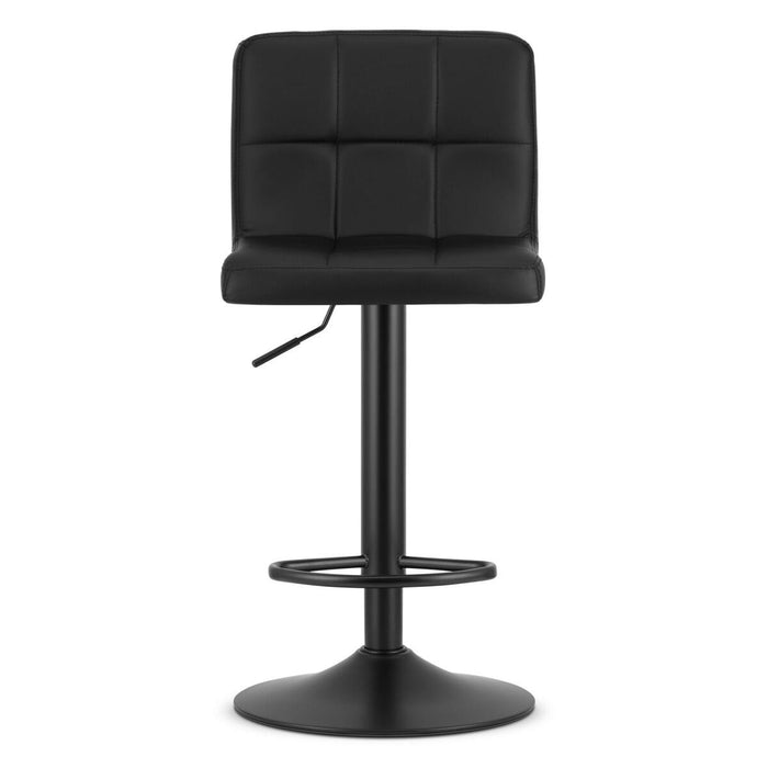 Scaun de bucatarie/bar, Artool, Prot, rotativ, piele ecologica neagra, picior metal negru, 41x44.5x87.5-108 cm