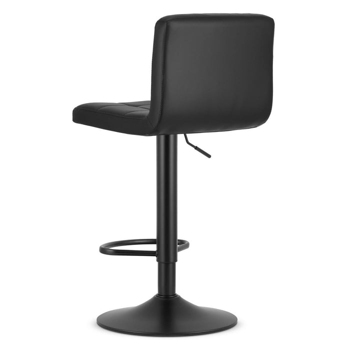 Scaun de bucatarie/bar, Artool, Prot, rotativ, piele ecologica neagra, picior metal negru, 41x44.5x87.5-108 cm