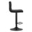 Scaun de bucatarie/bar, Artool, Prot, rotativ, piele ecologica neagra, picior metal negru, 41x44.5x87.5-108 cm