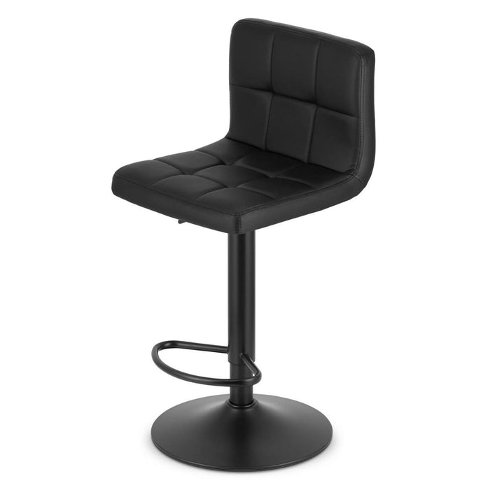 Scaun de bucatarie/bar, Artool, Prot, rotativ, piele ecologica neagra, picior metal negru, 41x44.5x87.5-108 cm