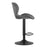Scaun de bucatarie/bar, Artool, West, rotativ, catifea gri, picior metal negru, 46x48.5x90-111 cm