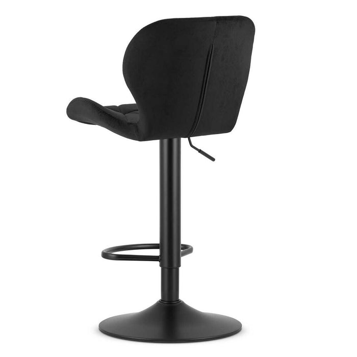 Scaun de bucatarie/bar, Artool, West, rotativ, catifea neagra, picior metal negru, 46x48.5x90-111 cm