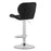 Scaun de bucatarie/bar, Artool, West, rotativ, catifea neagra, picior metal argintiu, 46x48.5x90-111 cm