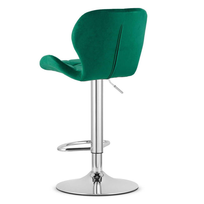 Scaun de bucatarie/bar, Artool, West, rotativ, catifea verde, picior metal argintiu, 46x48.5x90-111 cm