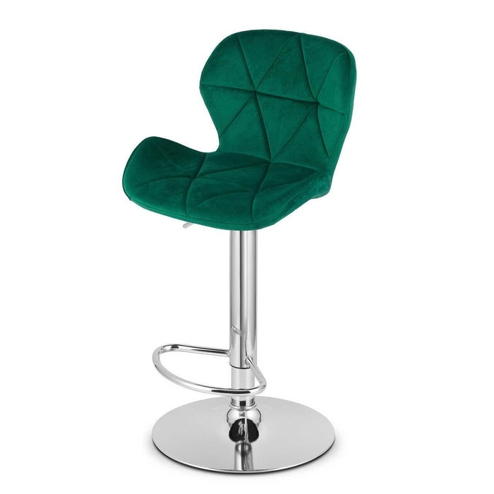 Scaun de bucatarie/bar, Artool, West, rotativ, catifea verde, picior metal argintiu, 46x48.5x90-111 cm