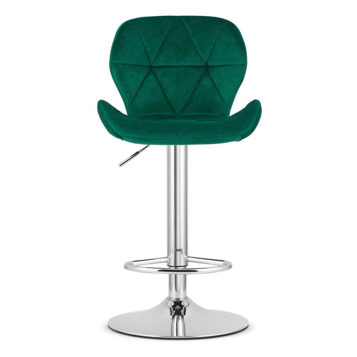 Scaun de bucatarie/bar, Artool, West, rotativ, catifea verde, picior metal argintiu, 46x48.5x90-111 cm