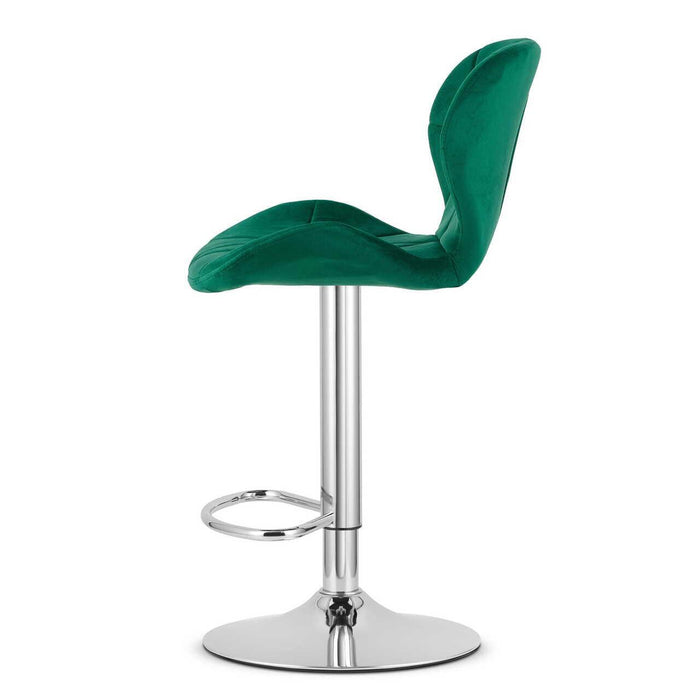 Scaun de bucatarie/bar, Artool, West, rotativ, catifea verde, picior metal argintiu, 46x48.5x90-111 cm