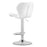 Scaun de bucatarie/bar, Artool, West, rotativ, piele ecologica alba, picior metal argintiu, 46x48.5x90-111 cm