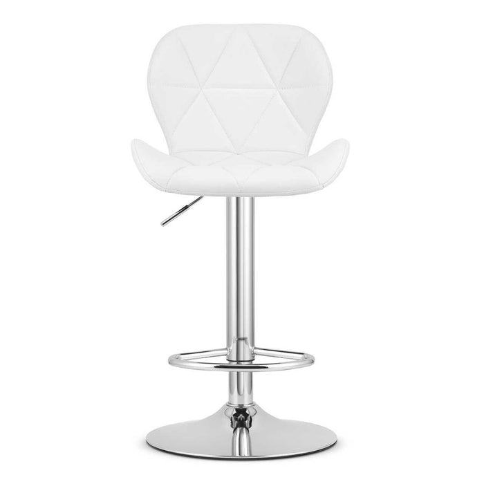 Scaun de bucatarie/bar, Artool, West, rotativ, piele ecologica alba, picior metal argintiu, 46x48.5x90-111 cm