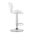 Scaun de bucatarie/bar, Artool, West, rotativ, piele ecologica alba, picior metal argintiu, 46x48.5x90-111 cm
