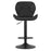 Scaun de bucatarie/bar, Artool, West, rotativ, piele ecologica neagra, picior metal negru, 46x48.5x90-111 cm