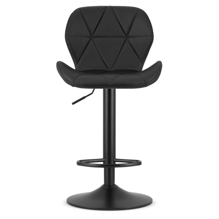 Scaun de bucatarie/bar, Artool, West, rotativ, piele ecologica neagra, picior metal negru, 46x48.5x90-111 cm