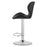 Scaun de bucatarie/bar, Artool, West, rotativ, piele ecologica neagra, picior metal argintiu, 46x48.5x90-111 cm