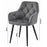 Scaun stil fotoliu bucatarie/living, Artool, York, catifea bej inchis, picioare metal negru, 56x62x83.5 cm