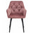 Scaun stil fotoliu bucatarie/living, Artool, York, catifea roz, picioare metal negru, 56x62x83.5 cm