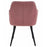 Scaun stil fotoliu bucatarie/living, Artool, York, catifea roz, picioare metal negru, 56x62x83.5 cm