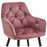 Scaun stil fotoliu bucatarie/living, Artool, York, catifea roz, picioare metal negru, 56x62x83.5 cm
