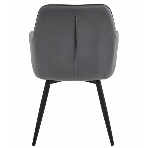 Scaun stil fotoliu bucatarie/living, Artool, York, rotativ, catifea gri inchis, picioare metal negru, 56x61x84 cm