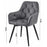 Scaun stil fotoliu bucatarie/living, Artool, York, rotativ, catifea gri inchis, picioare metal negru, 56x61x84 cm