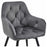 Scaun stil fotoliu bucatarie/living, Artool, York, rotativ, catifea gri inchis, picioare metal negru, 56x61x84 cm