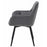 Scaun stil fotoliu bucatarie/living, Artool, York, rotativ, catifea gri inchis, picioare metal negru, 56x61x84 cm