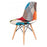 Scaun bucatarie/living, Artool, Seul, textil multicolor, picioare lemn natur, 46.5x56.5x82.5 cm