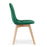 Set 4 scaune bucatarie/living, Artool, Bora, catifea verde, picioare lemn natur, 44.5x54x81.5 cm