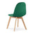 Set 4 scaune bucatarie/living, Artool, Bora, catifea verde, picioare lemn natur, 44.5x54x81.5 cm