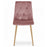 Set 4 scaune bucatarie/living, Artool, Libra, catifea roz, picioare metal natur, 45x54x86.5 cm