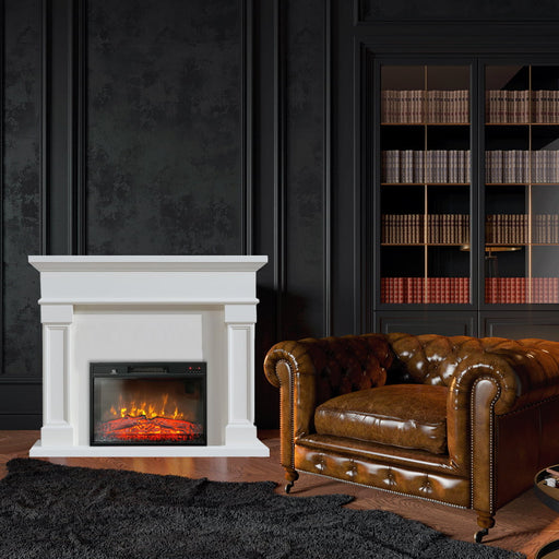 Semineu electric 3D Marisa alb, cu sunet, 3 culori, Wi-Fi cu APP internet, L120xH102cm