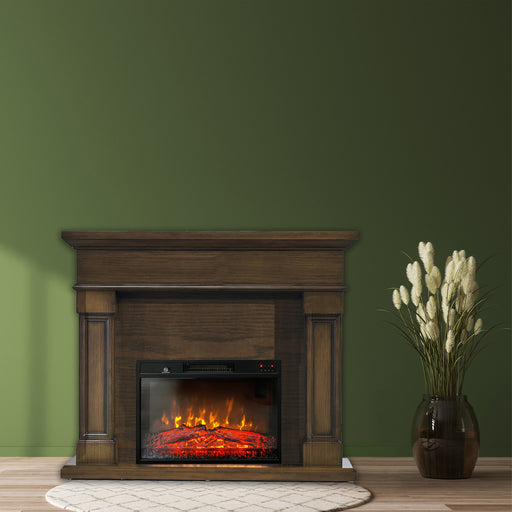 Semineu electric 3D Marisa stejar inchis, cu sunet, 3 culori, Wi-Fi cu APP internet, L120xH102cm