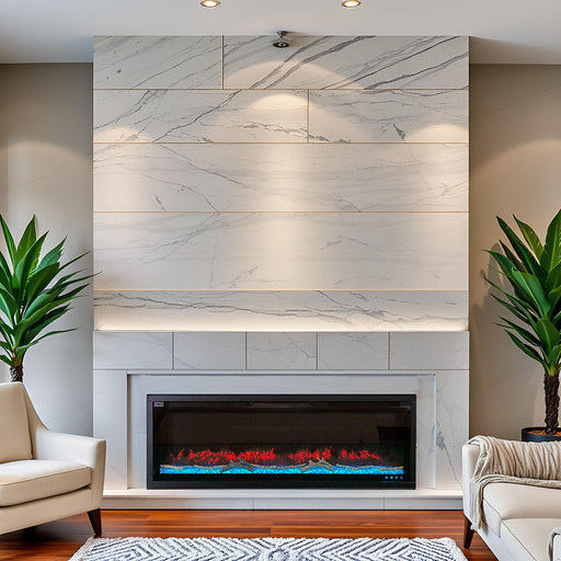 Semineu electric decorativ VERSALYS XS, pe perete, podea sau incorporabil, cu sunet, 10 culori, Wi-Fi cu APP internet, L100xH41cm