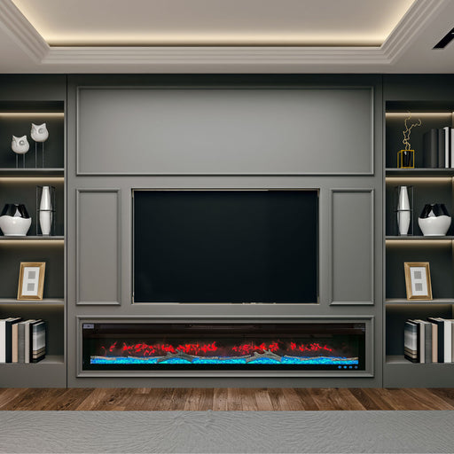 Semineu electric 3D VERSALYS XXL, pe perete, podea sau incorporabil, cu sunet, 10 culori, Wi-Fi cu APP internet, L200xH41cm