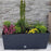 Set 2 jardiniere decorative, sistem irigare, imitatie ratan, antracit, 30 L, 60x25x24 cm, Rato Case