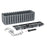 Set 3 jardiniere decorative cu suport metalic, sistem irigare, gri, 58x18x16.2 cm, Boardee Fencycase W