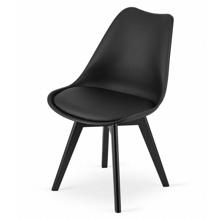Set 4 scaune bucatarie/living, Artool, Mark, PP negru, picioare negre, 49x55.5x82.5 cm