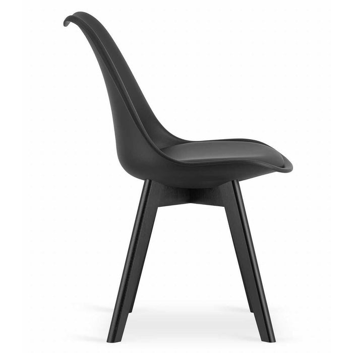 Set 4 scaune bucatarie/living, Artool, Mark, PP negru, picioare negre, 49x55.5x82.5 cm