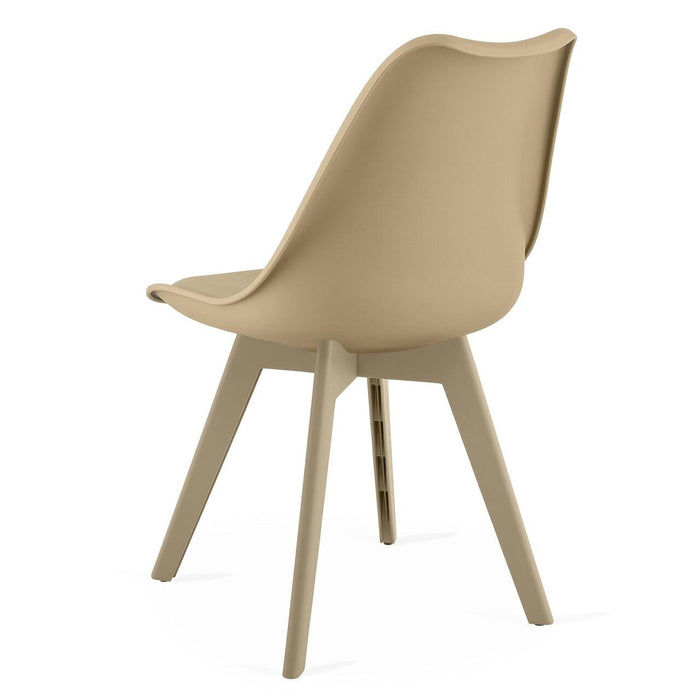 Set 4 scaune bucatarie/living, Artool, Mark, PP bej, picioare bej, 49x43x82 cm