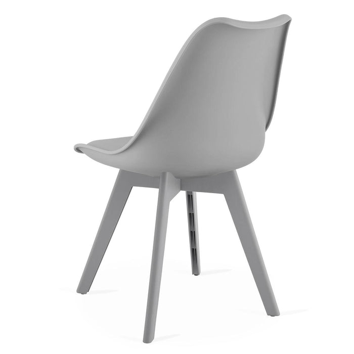 Set 4 scaune bucatarie/living, Artool, Mark, PP gri, picioare gri, 49x43x82 cm