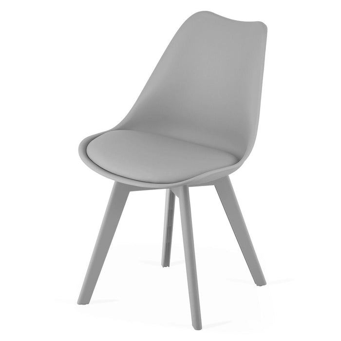 Set 4 scaune bucatarie/living, Artool, Mark, PP gri, picioare gri, 49x43x82 cm
