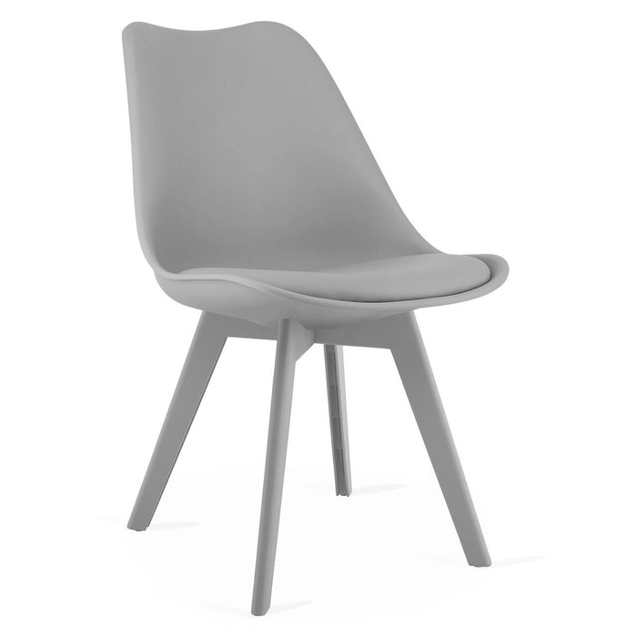 Set 4 scaune bucatarie/living, Artool, Mark, PP gri, picioare gri, 49x43x82 cm