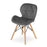 Set 4 scaune stil scandinav, Artool, Lago Velvet, catifea gri, picioare lemn natur, 47x36x73.5 cm