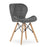 Set 4 scaune stil scandinav, Artool, Lago Velvet, catifea gri, picioare lemn natur, 47x36x73.5 cm