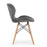 Set 4 scaune stil scandinav, Artool, Lago Velvet, catifea gri, picioare lemn natur, 47x36x73.5 cm